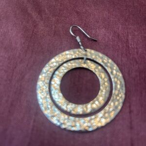 Silpada SINGLE Textured Silver Double Hoop Earrings
